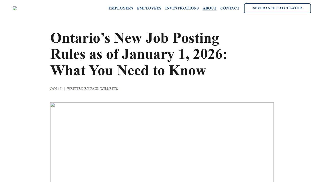 Ontario’s New Job Posting Rules as of January 1, 2026: What You Need to Know Vey Willetts LLP Employment Law Ottawa